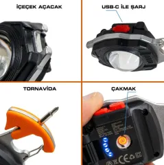 Rox Outdoor Şarjlı 500 LMS Led Fener 5.000 TL Üzeri Kargo Bedava