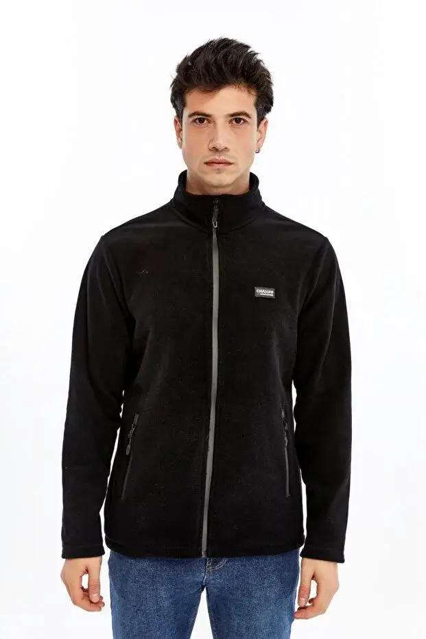 Champp Horizon Tam Fermuarlı Unisex Polar Siyah Polar Cmp2505-04