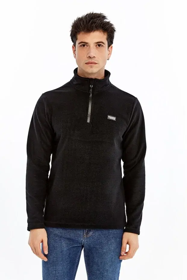 Champp Summit Yarım Fermuarlı Unisex Siyah Polar Cmp2506-02