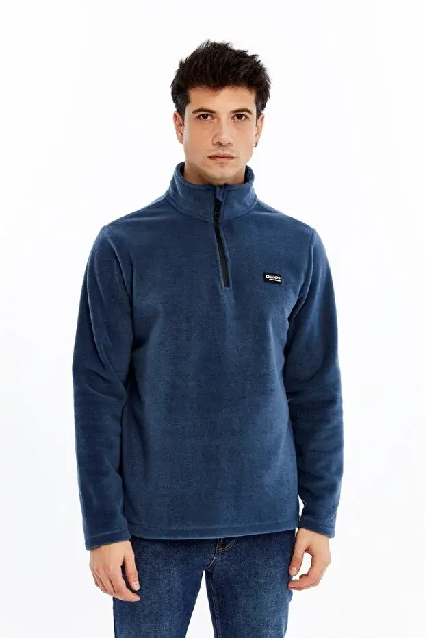 Champp Summit Yarım Fermuarlı Unisex Koyu Mavi Polar Cmp2506-19